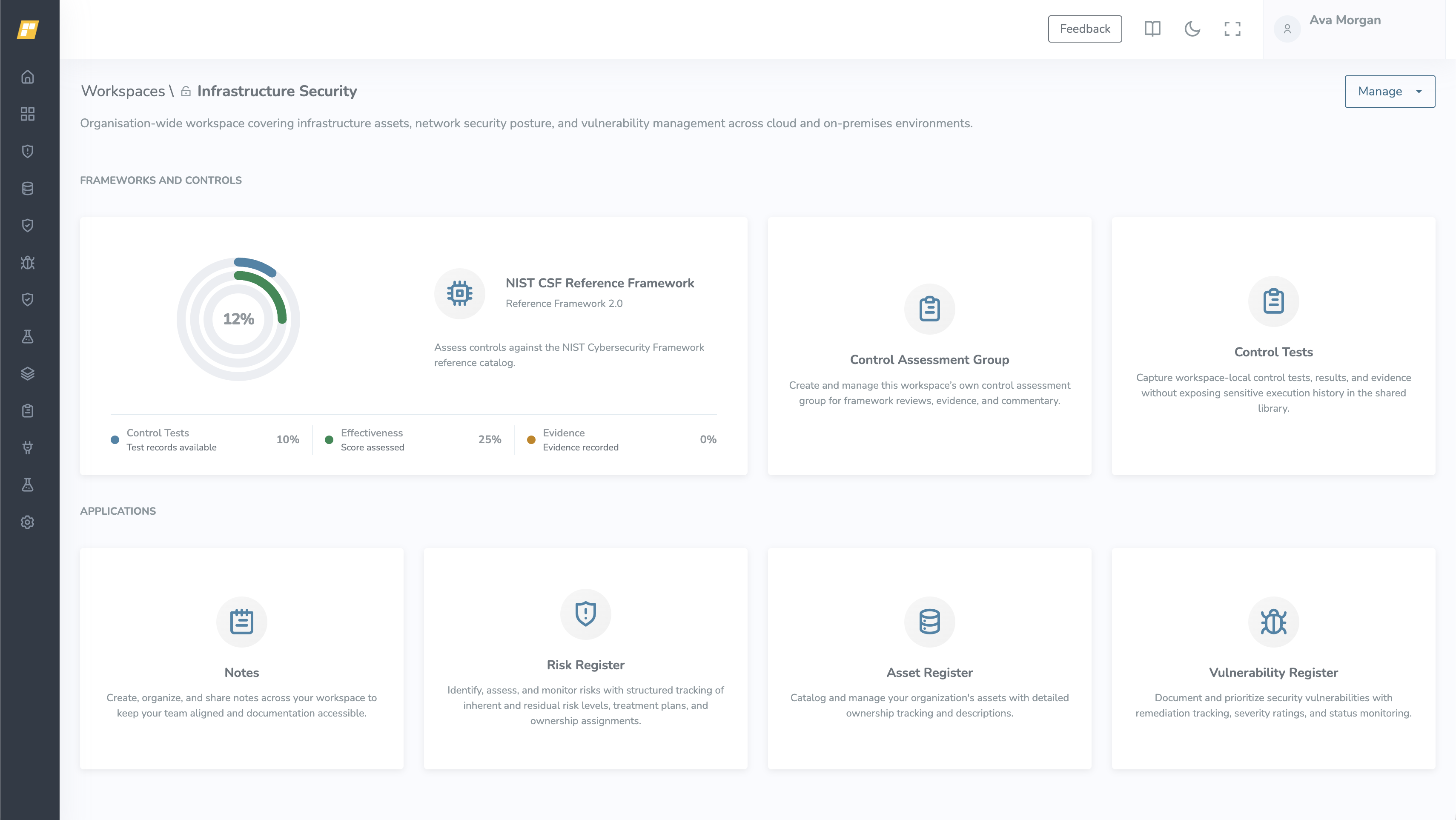 Tenarie cybersecurity workspace